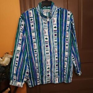 Vintage 90's Teddi Women's Zipper Y2K Style Multicolor Jacket size 2X